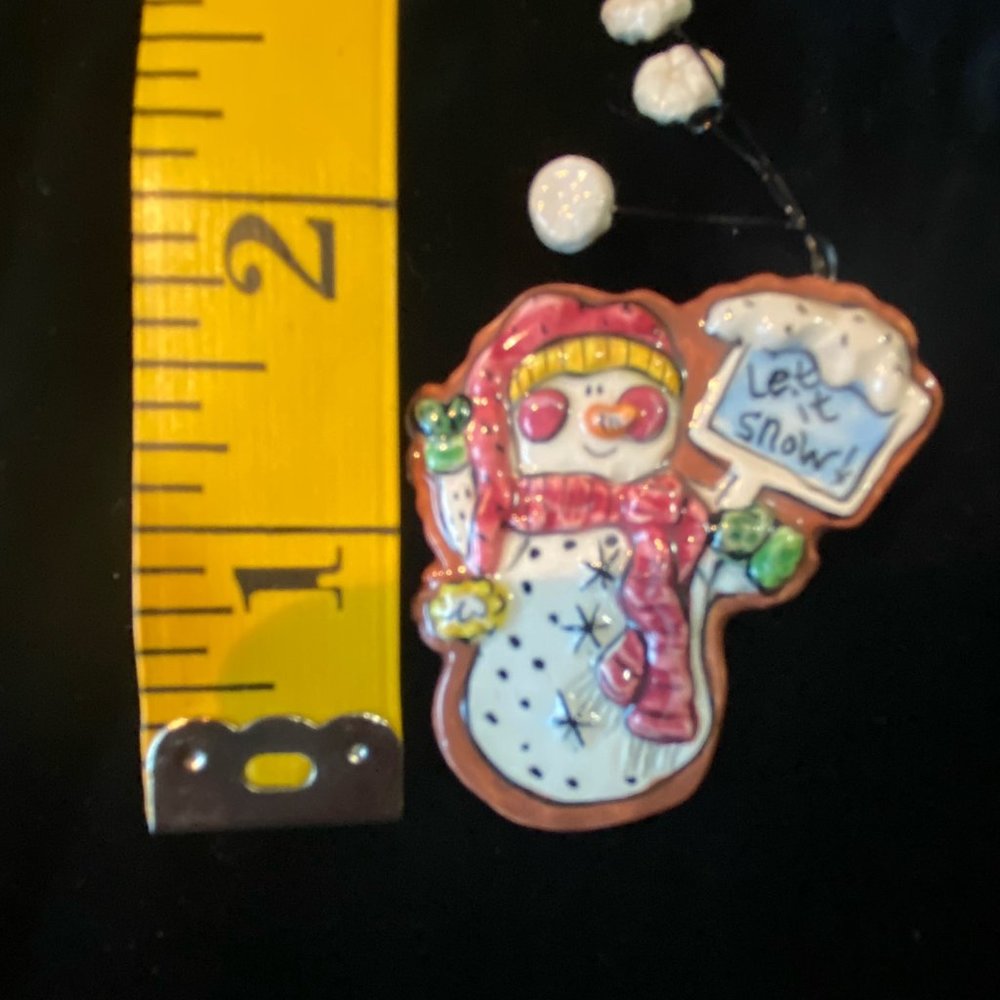 Heather Goldminc Snowman Ceramic Brooch